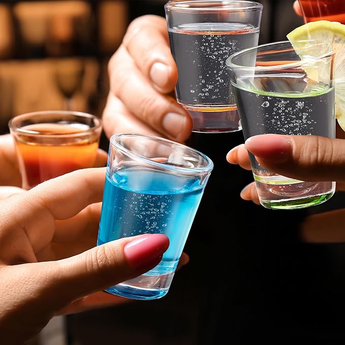 Circleware Tipsy Assorted Color Shot Glasses, Set of 6 (1.7 oz)